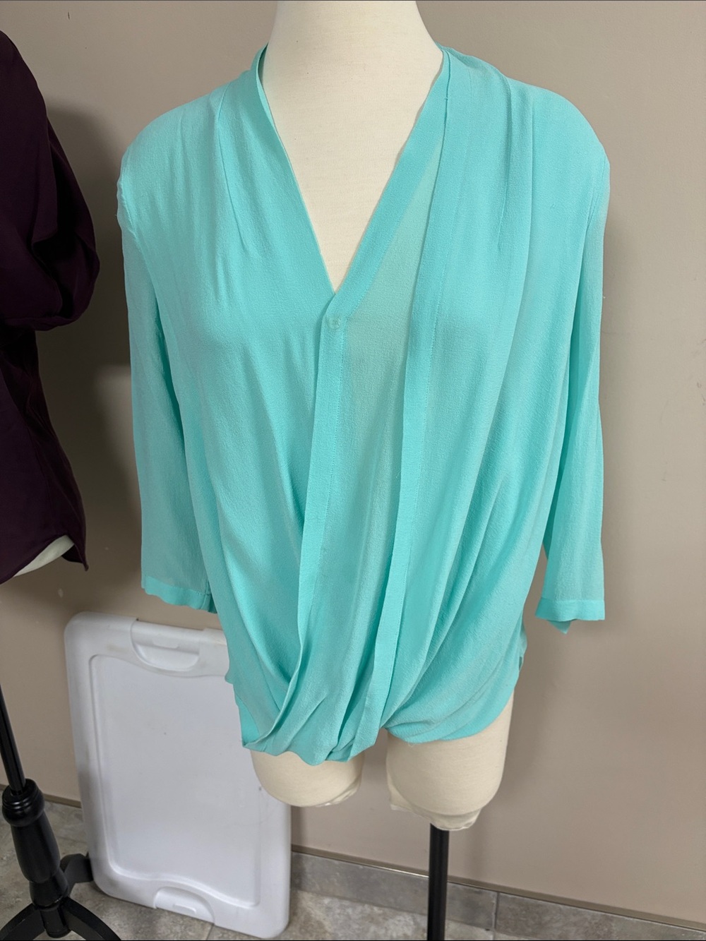 Blue Silk Blouse Bavarian by Aritzia